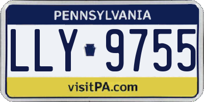 PA license plate LLY9755