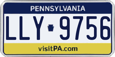 PA license plate LLY9756