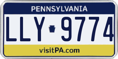 PA license plate LLY9774