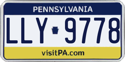 PA license plate LLY9778