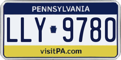 PA license plate LLY9780