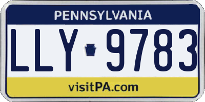 PA license plate LLY9783