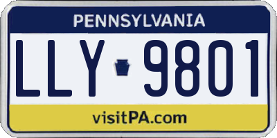 PA license plate LLY9801