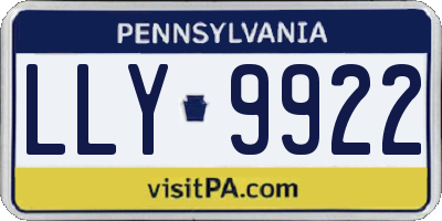 PA license plate LLY9922