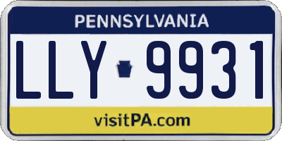 PA license plate LLY9931