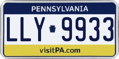 PA license plate LLY9933
