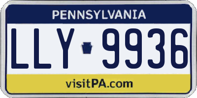 PA license plate LLY9936