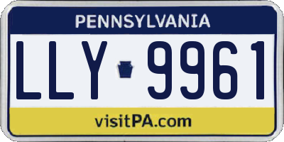 PA license plate LLY9961