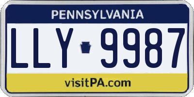 PA license plate LLY9987