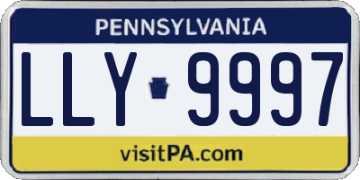 PA license plate LLY9997