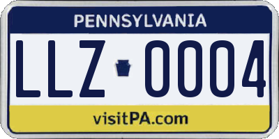 PA license plate LLZ0004