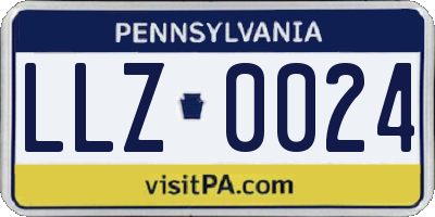 PA license plate LLZ0024