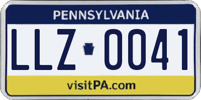 PA license plate LLZ0041