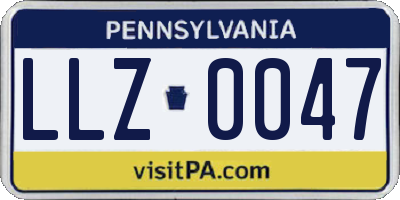 PA license plate LLZ0047