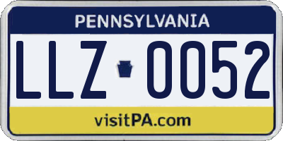 PA license plate LLZ0052