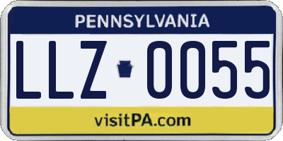 PA license plate LLZ0055