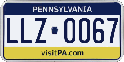 PA license plate LLZ0067