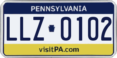 PA license plate LLZ0102