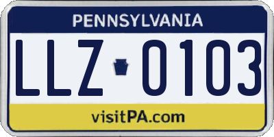 PA license plate LLZ0103