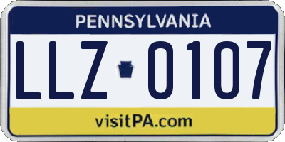 PA license plate LLZ0107