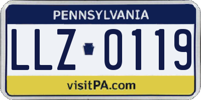 PA license plate LLZ0119