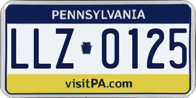 PA license plate LLZ0125