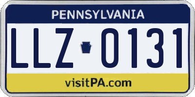 PA license plate LLZ0131