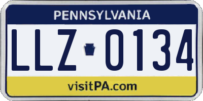 PA license plate LLZ0134