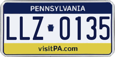 PA license plate LLZ0135