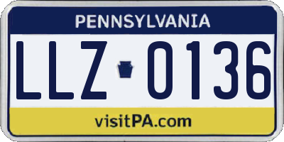 PA license plate LLZ0136