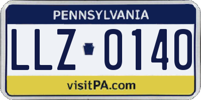 PA license plate LLZ0140