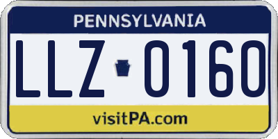PA license plate LLZ0160