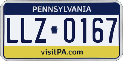 PA license plate LLZ0167