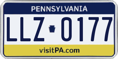 PA license plate LLZ0177