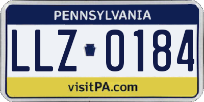 PA license plate LLZ0184