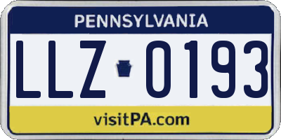 PA license plate LLZ0193