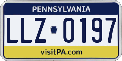 PA license plate LLZ0197