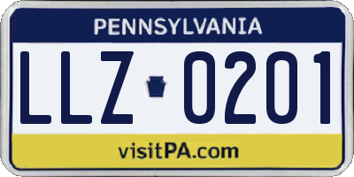 PA license plate LLZ0201
