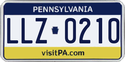 PA license plate LLZ0210