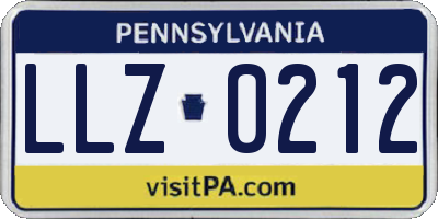 PA license plate LLZ0212