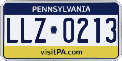 PA license plate LLZ0213