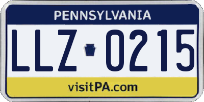 PA license plate LLZ0215