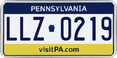 PA license plate LLZ0219