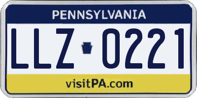 PA license plate LLZ0221