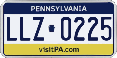 PA license plate LLZ0225