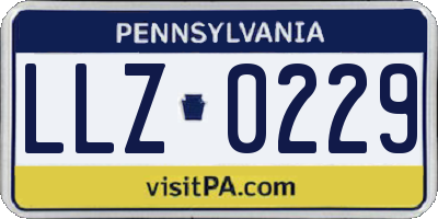 PA license plate LLZ0229