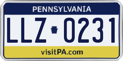 PA license plate LLZ0231