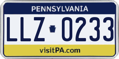 PA license plate LLZ0233