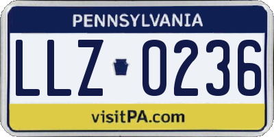 PA license plate LLZ0236