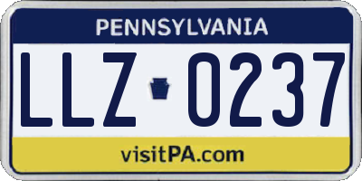 PA license plate LLZ0237